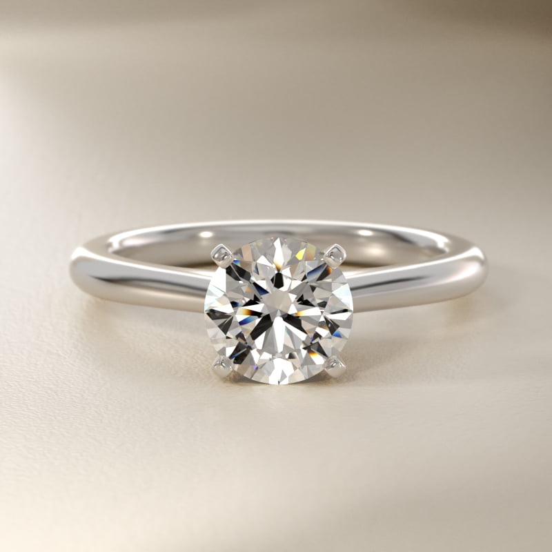 Petite Solitaire Engagement Ring in 14k White Gold