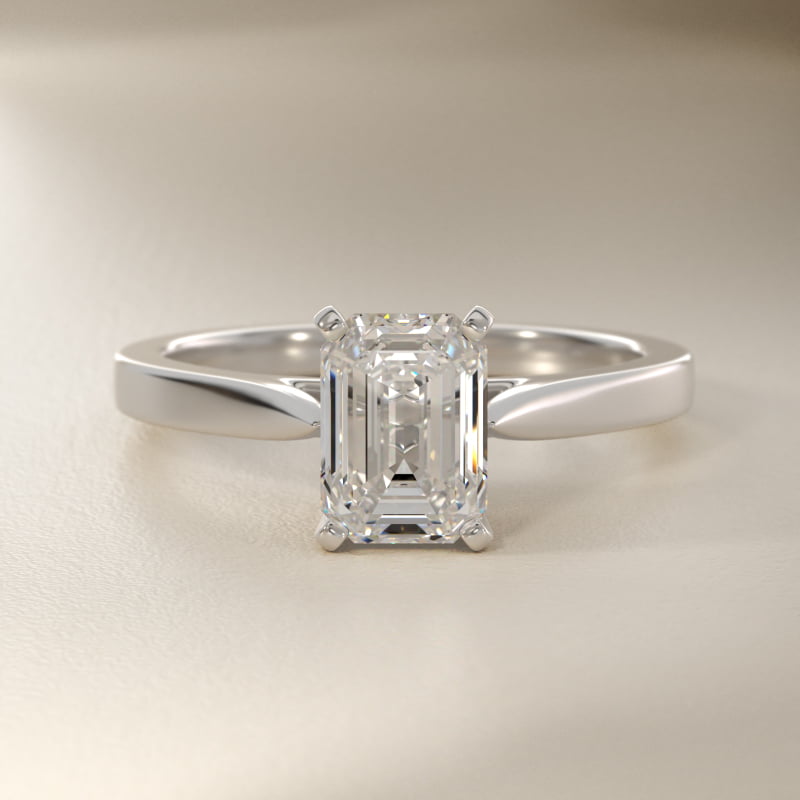 Petite Cathedral Solitaire Engagement Ring in Platinum