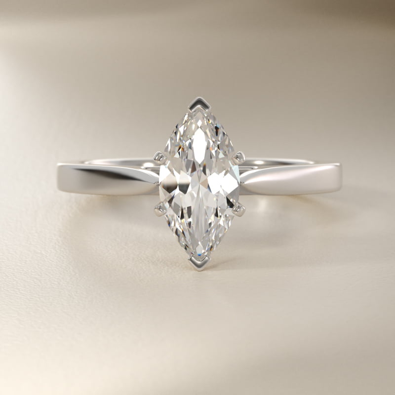 Petite Cathedral Solitaire Engagement Ring in Platinum