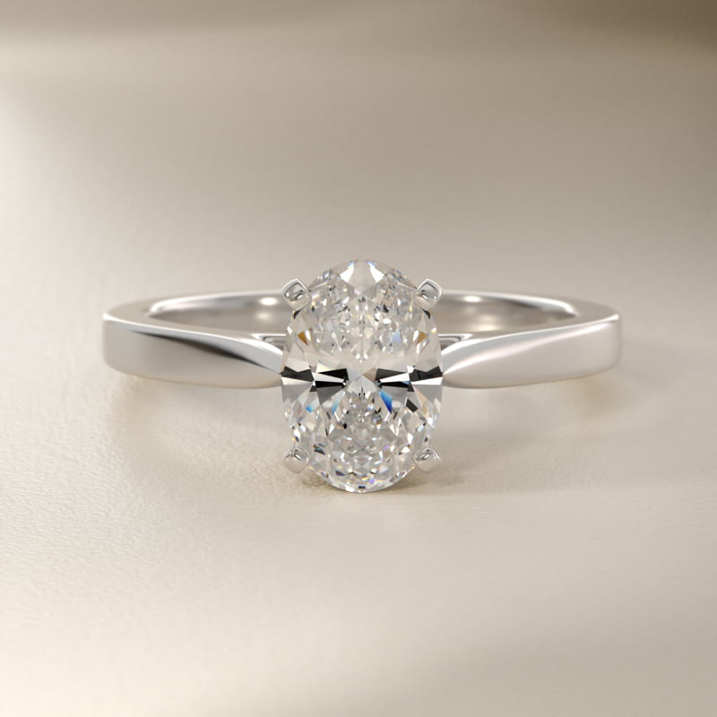 Petite Cathedral Solitaire Engagement Ring in Platinum