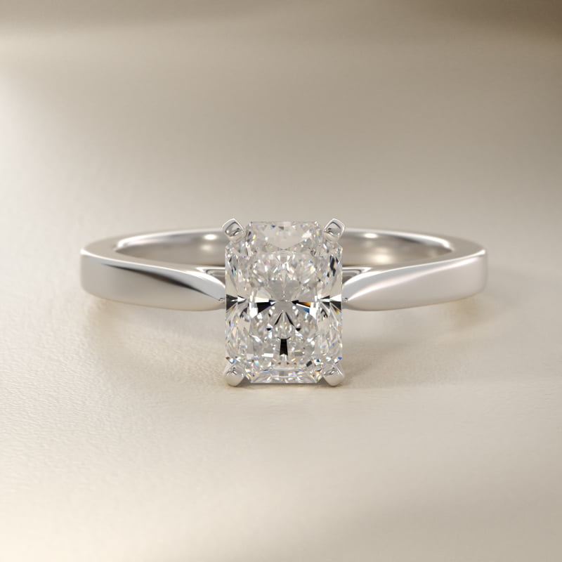 Petite Cathedral Solitaire Engagement Ring in Platinum
