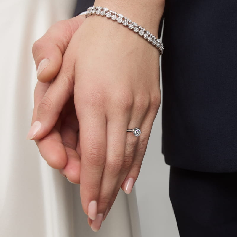 ZAC ZAC POSEN  Bypass Solitaire Engagement Ring in 14k White Gold