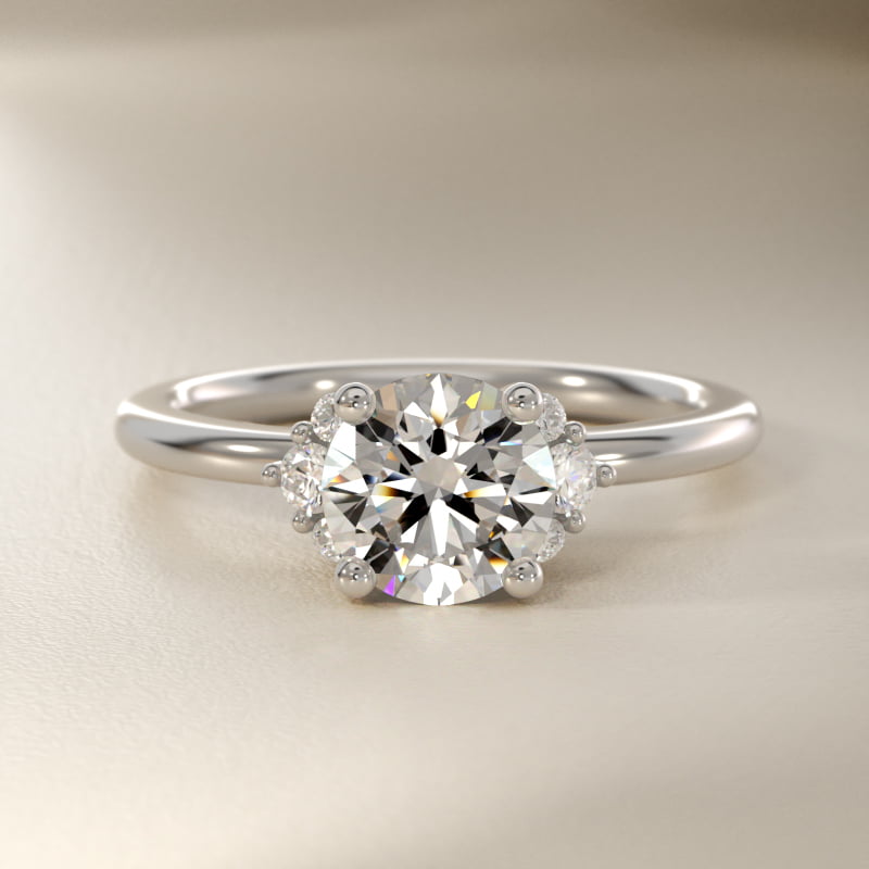 Demi Cluster Round Diamond Engagement Ring in 14k White Gold