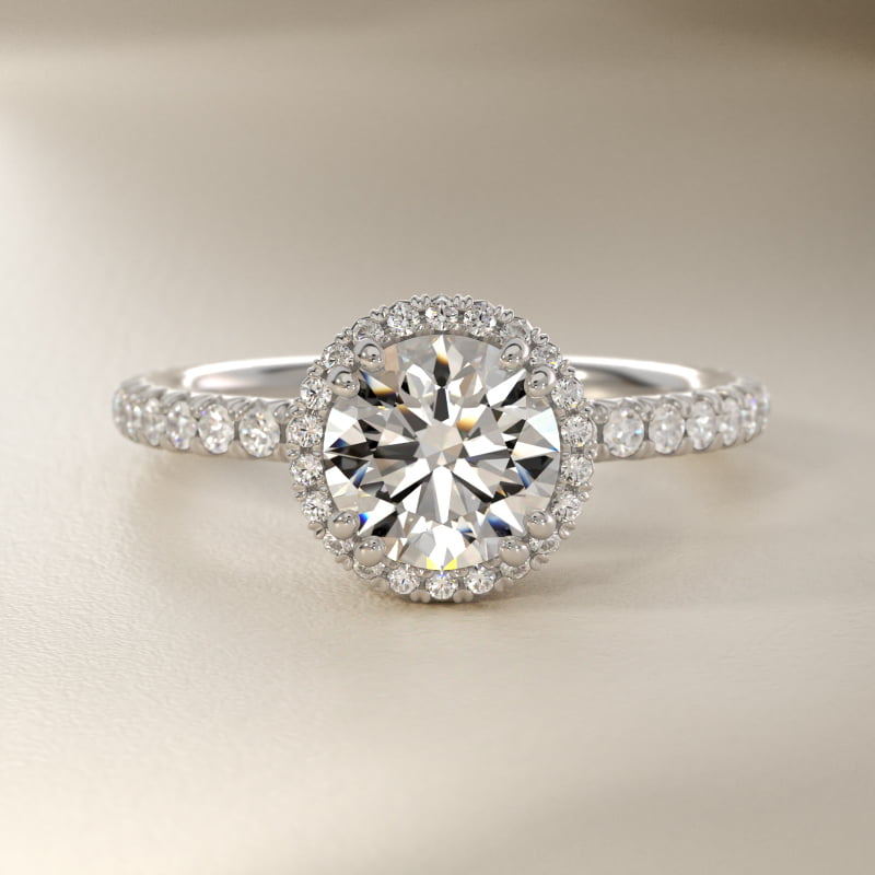 Blue Nile Studio Heiress Halo Diamond Engagement Ring in Platinum (3/8 ct. tw.)