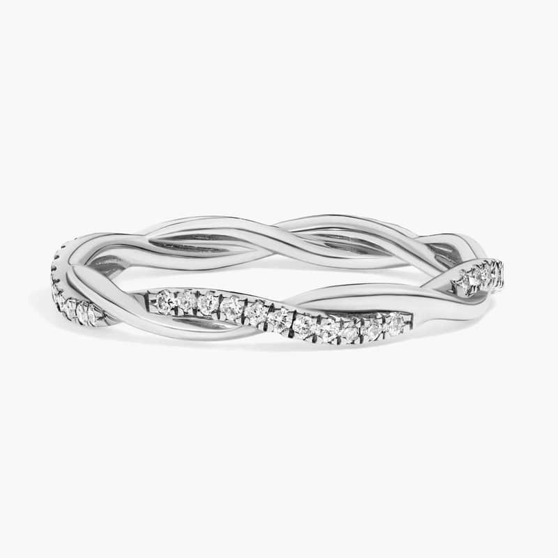 Petite Twist Diamond Eternity Ring in 14k White Gold (1/5 ct. tw.)