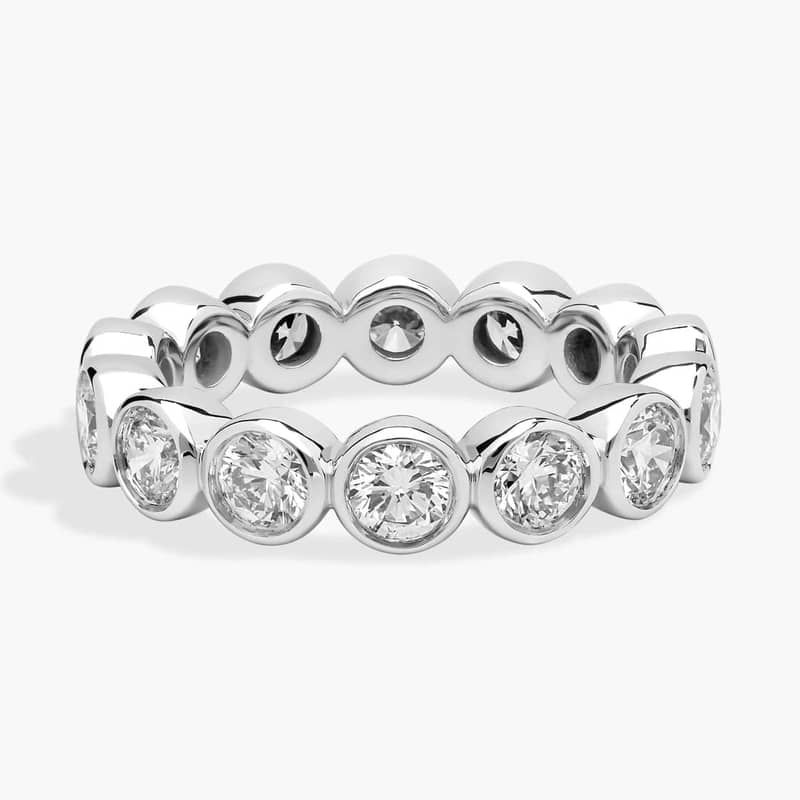 Bezel-Set Diamond Eternity Ring in 14k White Gold (2 ct. tw.)