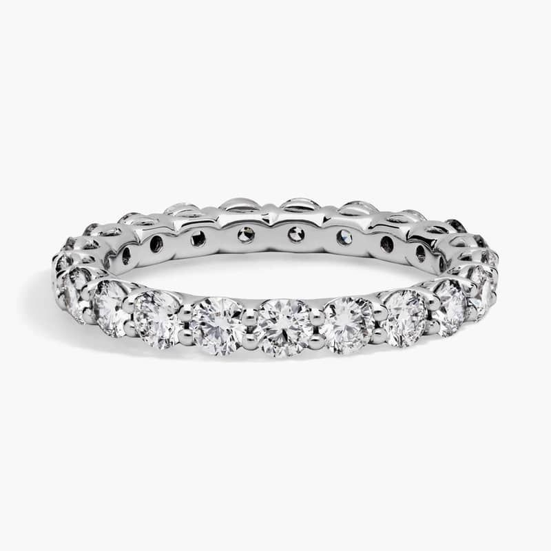 Low Dome Basket Lab-Grown Diamond Eternity Ring In 14K White Gold (2 Ct. tw. - F-G / VS2-SI1)