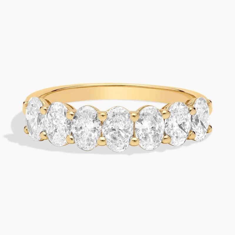 Seven Stone Oval Lab-Grown Diamond Ring In 14K Yellow Gold (1 1/2 Ct. tw. - F-G / VS2-SI1)