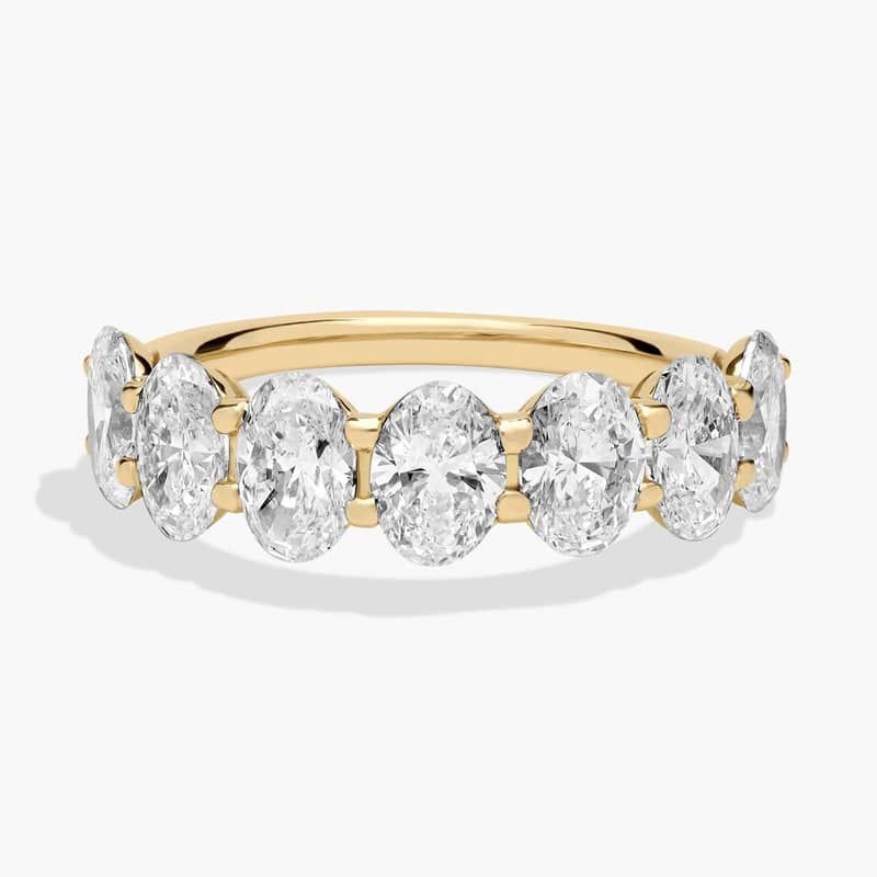 Seven Stone Oval Lab-Grown Diamond Ring In 14K Yellow Gold (3 1/2 Ct. tw. - F-G / VS2-SI1)