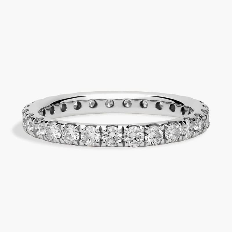 Riviera Pavé Lab-Grown Diamond Eternity Ring In 14K White Gold (1 Ct. tw. - F-G / VS2-SI1)