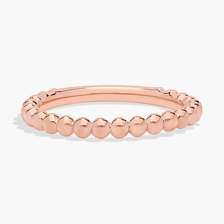 Beaded rose gold stacking ring