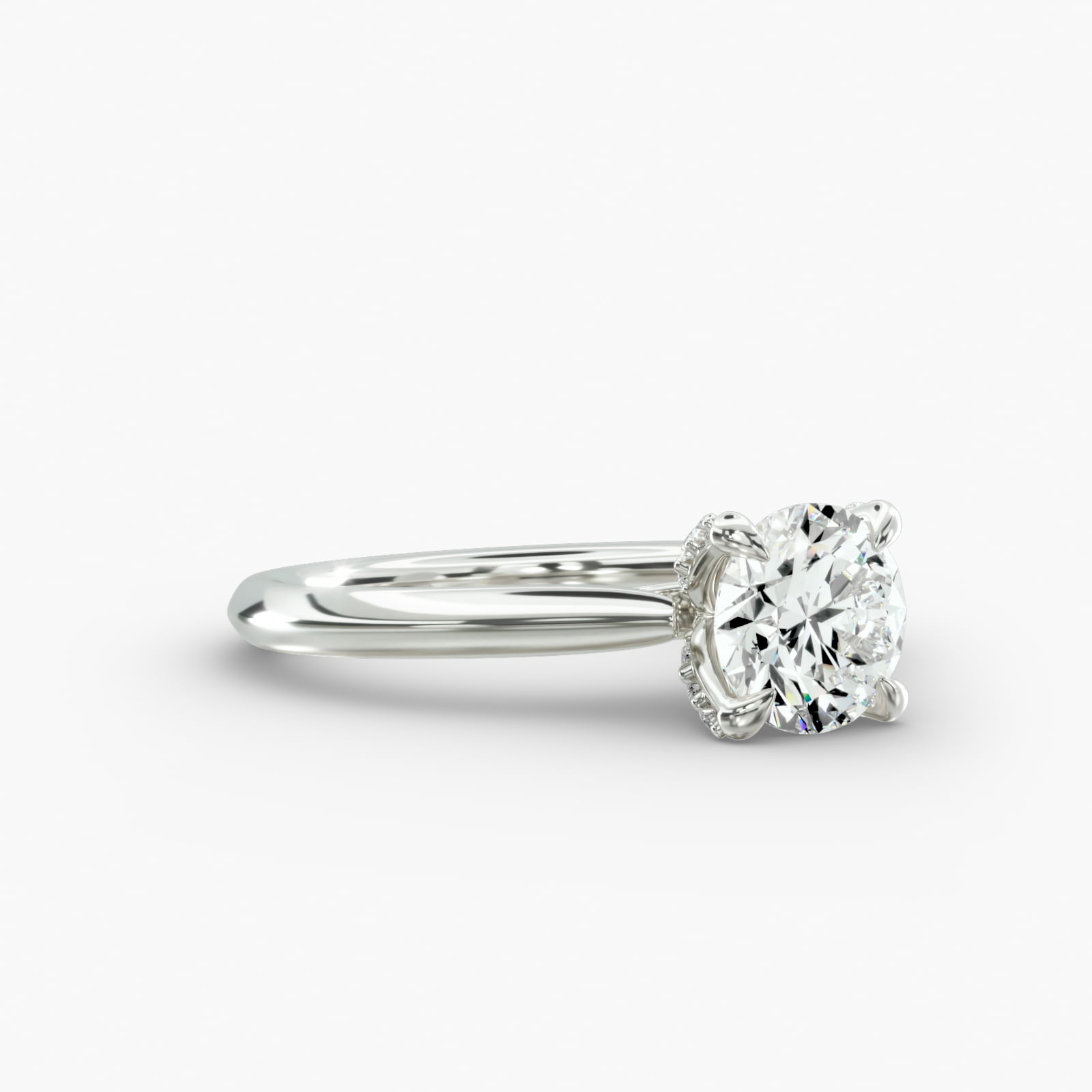 Knife Edge Solitaire Engagement Ring Diamond Tulip Head