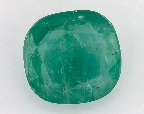 2.55 Carat Cushion Natural Green Emerald